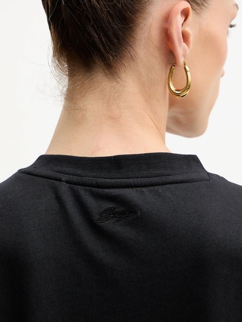 BOSS Orange t-shirt bawełniany damski kolor czarny 50547797