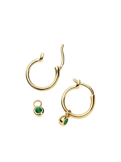 Missoma 18K yellow gold vermeil mini emerald hoop earrings - zdjęcie produktu nr 2