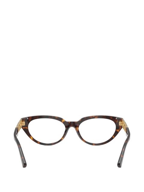 Versace Eyewear geometric-frame greek-key glasses - Brown