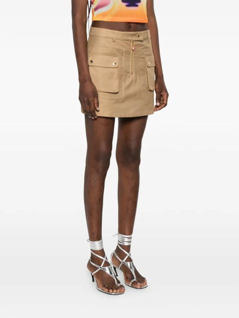 Casablanca flap-pocket mini skirt - Neutrals