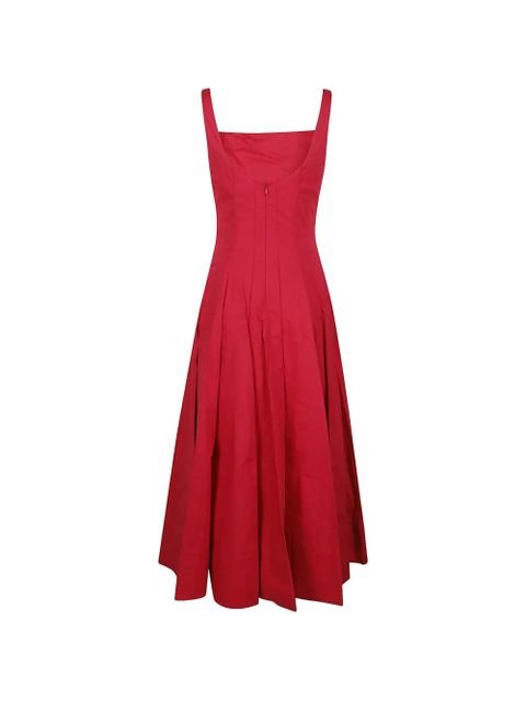 STAUD Wells midi square-neck dress - Red - zdjęcie produktu nr 2