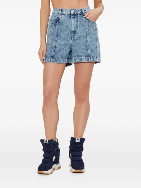 MARANT ÉTOILE Joely denim panelled shorts - Blue