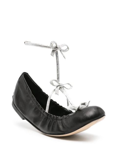 René Caovilla Caterina leather ballerina shoes - Black - zdjęcie produktu nr 2