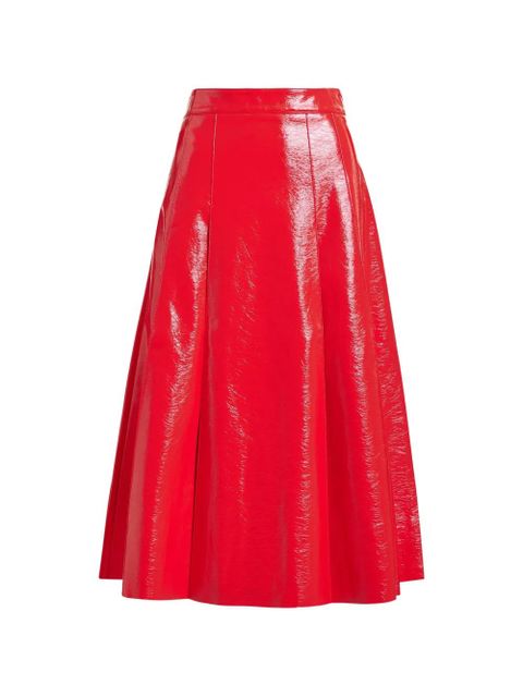 Essentiel Antwerp leather A-line midi skirt - Red - zdjęcie produktu nr 1