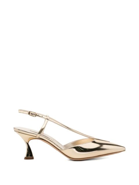 Casadei Interstellar metallic-effect pointed-toe sandals - Gold - zdjęcie produktu nr 1