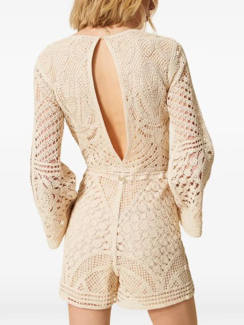 TWINSET crochet-knit playsuit - White