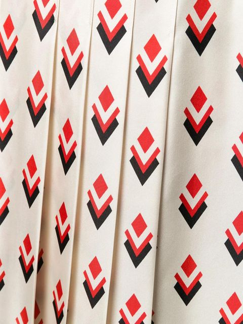 Valentino Garavani pleated graphic-print skirt - Neutrals