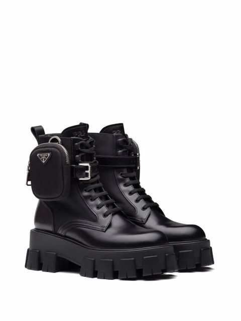 Prada Monolith leather boots - Black - zdjęcie produktu nr 2