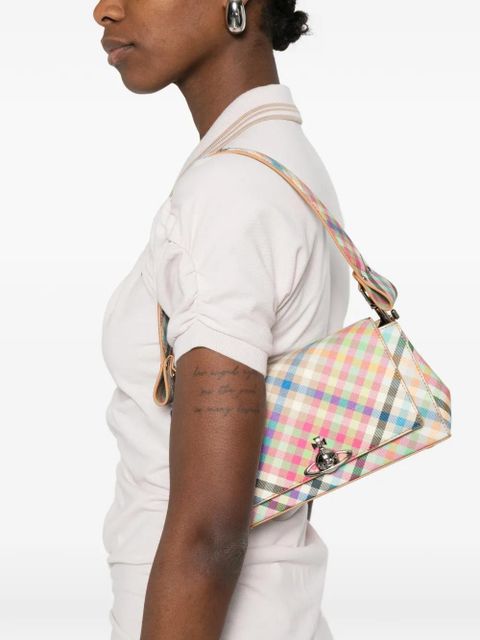 Vivienne Westwood medium Hazel check-pattern shoulder bag - Pink - zdjęcie produktu nr 2