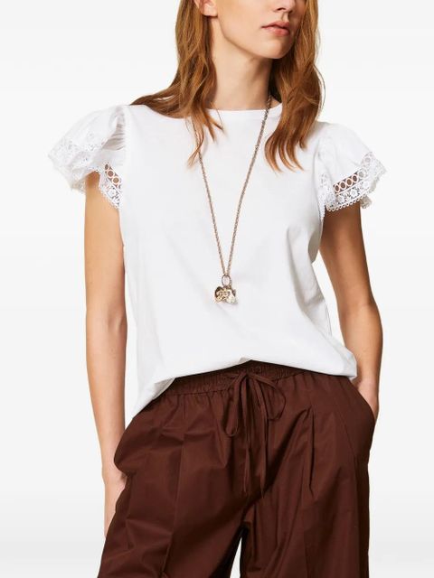 TWINSET lace short-sleeves T-shirt - White - zdjęcie produktu nr 2