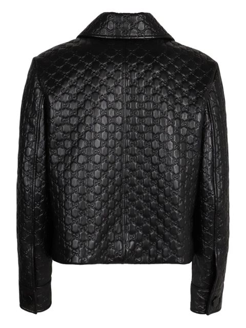 Gucci embossed-GG leather jacket - Black - zdjęcie produktu nr 2