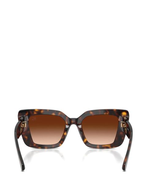 Burberry Eyewear geometric-frame logo-plaque sunglasses - Brown