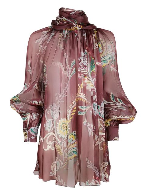 ETRO floral-print silk top - Purple - zdjęcie produktu nr 1