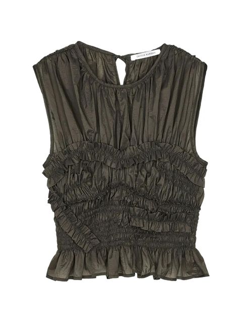 Cecilie Bahnsen CBuphi ruffled ripstop top - Green - zdjęcie produktu nr 1