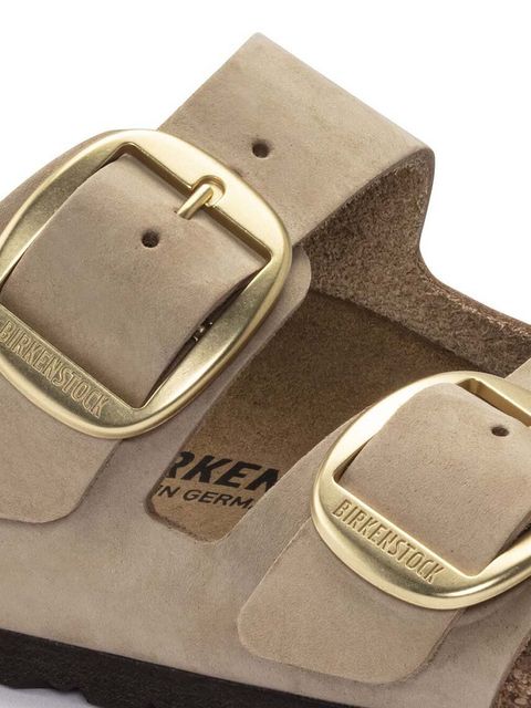 Birkenstock klapki zamszowe Arizona Big Buckle damskie kolor beżowy 1024064