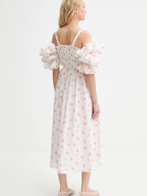 The Sleeper sukienka lniana kolor beżowy maxi rozkloszowana ALDR01F020N - zdjęcie produktu nr 2