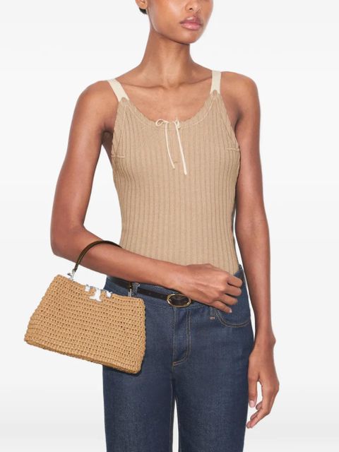 Tory Burch Eleanor raffia satchel - Neutrals - zdjęcie produktu nr 2