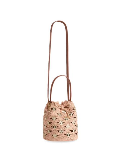 Rabanne medium crochet 1969 disc bucket bag - Pink