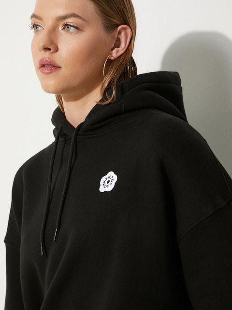 Kenzo bluza bawełniana Boke Flower 2.0 damska kolor czarny z kapturem z aplikacją FE62SW1494MB.99J - zdjęcie produktu nr 2