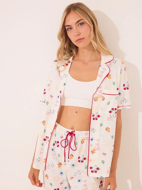 women'secret piżama bawełniana damska kolor biały bawełniana 3132103 - zdjęcie produktu nr 2