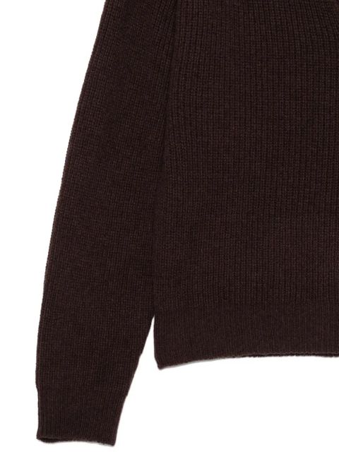 Alysi polo-neck ribbed knit sweater - Brown