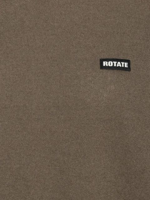 ROTATE BIRGER CHRISTENSEN crew-neck logo-patch sweater - Brown