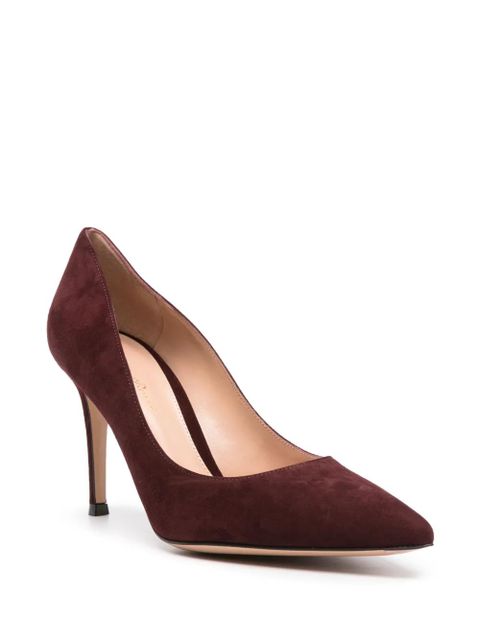 Gianvito Rossi 90mm pointed-toe suede pumps - Brown - zdjęcie produktu nr 2