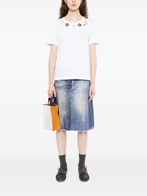 Marni floral-embellished T-shirt - White - zdjęcie produktu nr 2