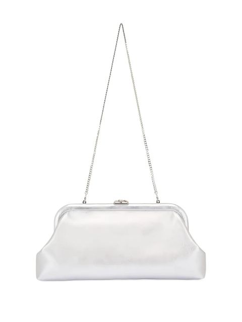 Jimmy Choo Skylar leather clutch bag - Silver - zdjęcie produktu nr 2