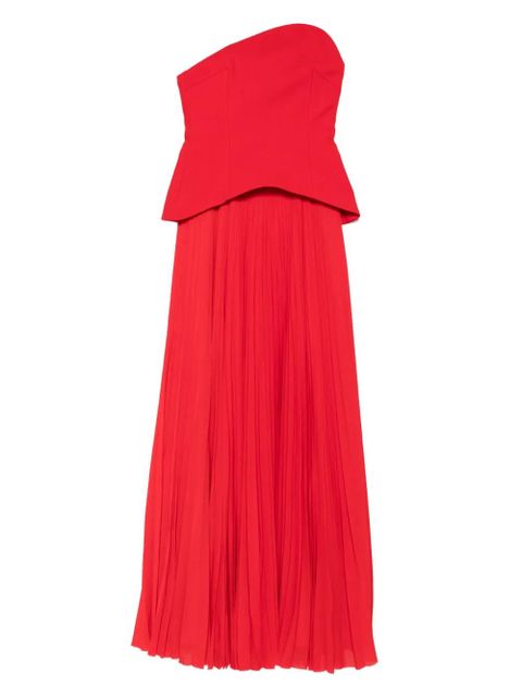 Solace London Britt strapless pleated dress - Red - zdjęcie produktu nr 1