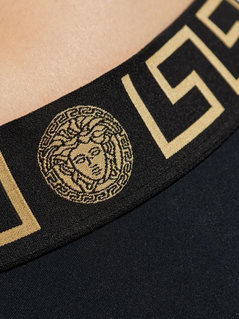 Versace logo-waistband bikini bottoms - Black