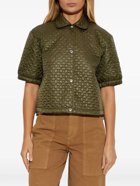 Moncler flower quilted short-sleeve top - Green