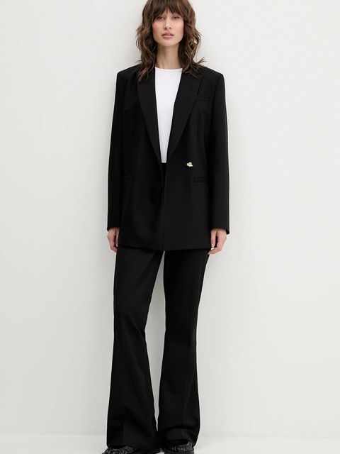 Abercrombie & Fitch spodnie damskie kolor czarny dzwony high waist KI156-5443-900