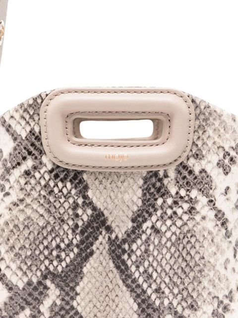 Maje snake-print fringed cross body bag - Neutrals