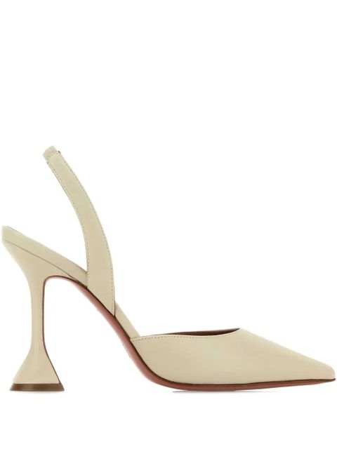 Amina Muaddi 95mm Holli sling-back leather pumps - Neutrals - zdjęcie produktu nr 1