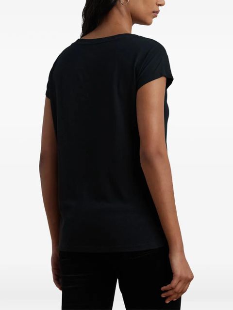 Lauren Ralph Lauren crest-patch cap-sleeve T-shirt - Black