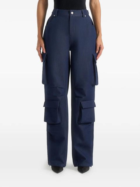 Manière De Voir Emilie high-waisted blue cargo pants