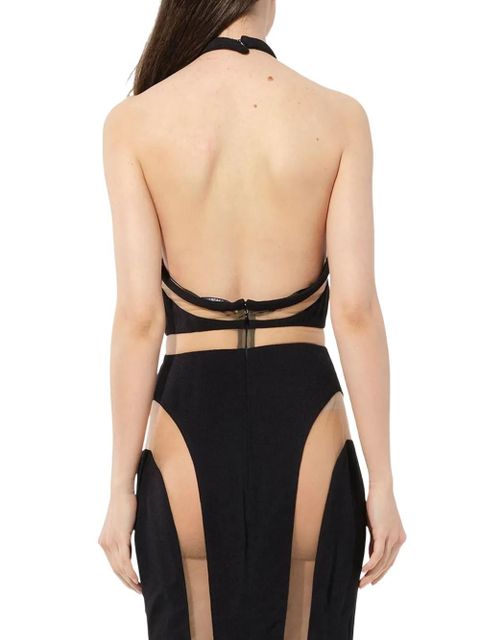 Balmain sheer-panel gown - Black