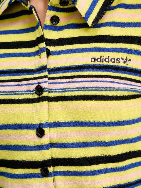 adidas Originals koszula Towel S Tee damskie kolor żółty slim z kołnierzykiem klasycznym JC5333