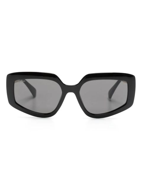 Max Mara Eyewear engraved-logo square-frame sunglasses - Black - zdjęcie produktu nr 1
