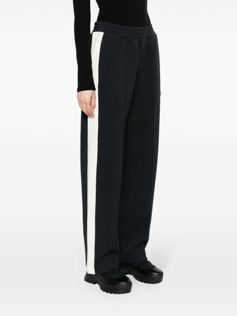 Moncler mid-rise striped wide-leg track pants - Blue