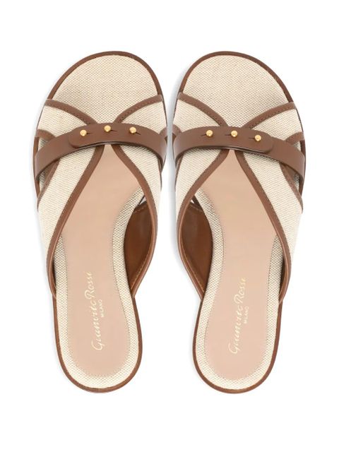 Gianvito Rossi Paros studded flat sandals - Neutrals