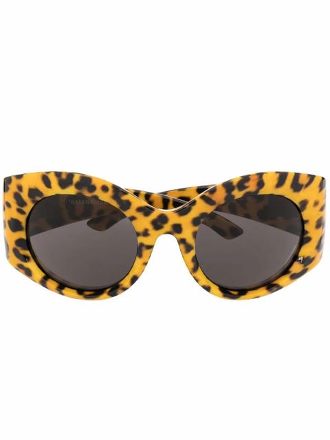 Balenciaga Eyewear leopard-print cat-eye frame sunglasses - Yellow