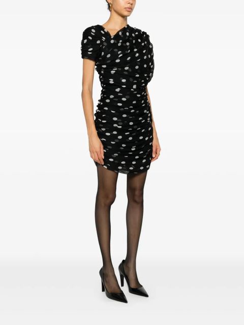 Saint Laurent polka-dot mini dress - Black