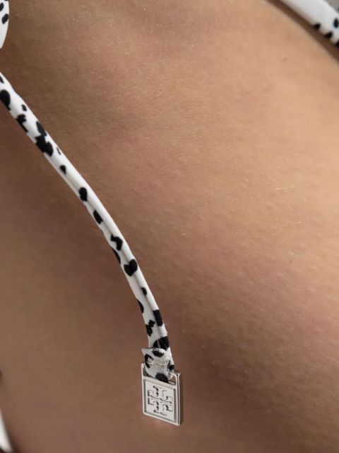 Tory Burch printed tie-side bikini bottoms - White