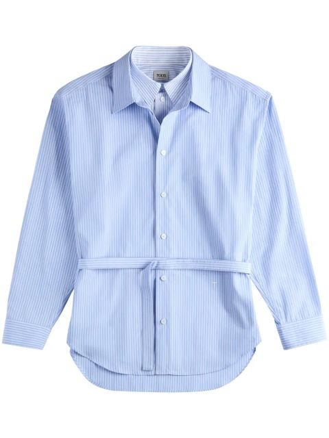 Tod's double-collar poplin shirt - Blue - zdjęcie produktu nr 1