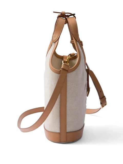 Prada logo-print bucket bag - Neutrals