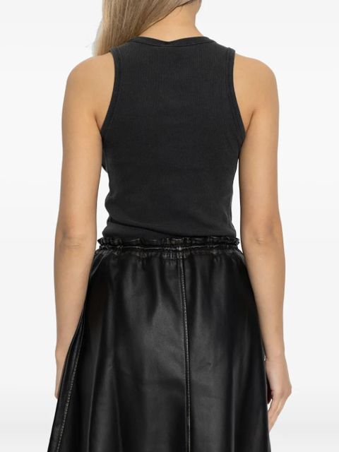 Diesel T-Anky logo-plaque ribbed tank top - Black