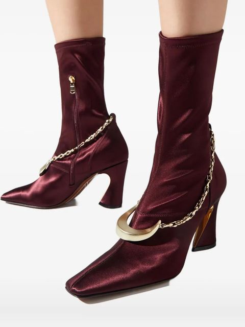 ZIMMERMANN 85mm chain-detail ankle boots - Red