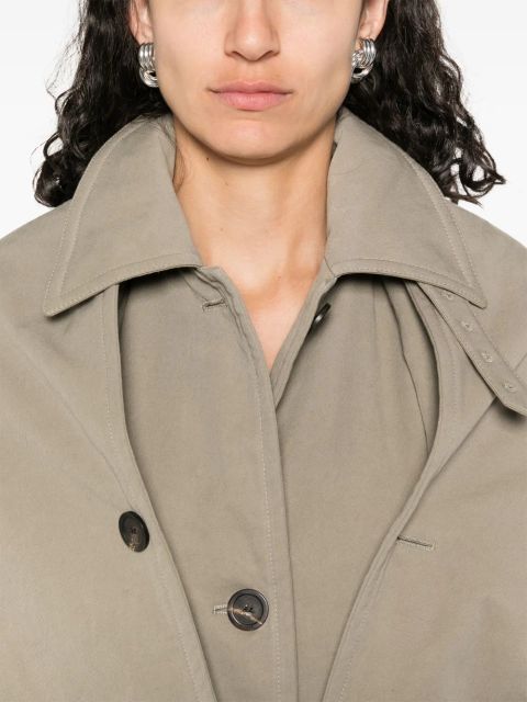 Balenciaga hooded trench jacket - Neutrals